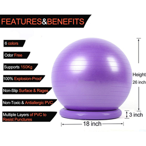Boule de Yoga d'équilibre de <span class=keywords><strong>Fitness</strong></span>, antidérapant, avec Base en boule de stabilisateur pour exercices - Product Image 6