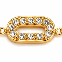 Prêt à expédier – Bracelet en acier inoxydable plaqué or 18 carats, étanche, multifonctionnel, avec pendentif ovale pavé de zircons – Bijoux en gros
