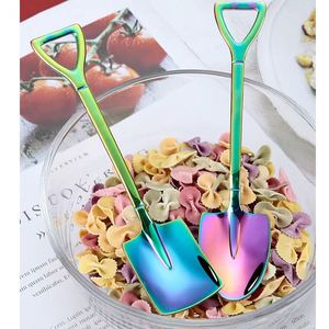 Cuillère à café vintage en acier inoxydable au design pelle, outil de cuisine polyvalent et créatif pour crème glacée, gâteau, pastèque et desserts, unique - Product Image 5