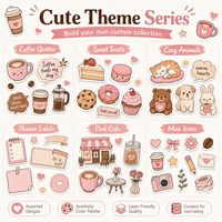 Autocollants personnalisés sur le thème du café, découpés à la forme, pour journalisation, scrapbooking, étiquettes de planificateur, autocollants décoratifs mignons pour agenda et loisirs créatifs