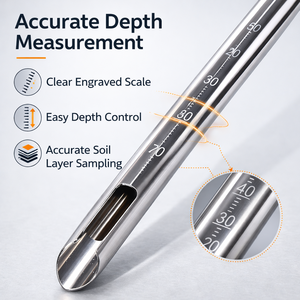 전문가용 스테인리스 스틸 토양 샘플링 오거 드릴 토양 코어 샘플러 (깊이 눈금 포함) 농업 토양 검사 도구 - Product Image 2
