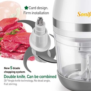 Sonifer SF-8102 Vente en gros 150W <span class=keywords><strong>Hachoir</strong></span> électrique multifonctionnel pour bébé avec pot en verre de 0,6L pour la maison - Product Image 3