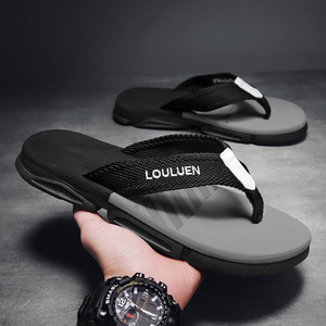 Tongs pour hommes Louluen, été, extérieur, antidérapantes, semelle EVA, doublure en mesh, couleur unie, dessus synthétique, sandales à bout ouvert - Product Image 3