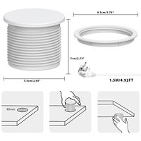 Prise de courant ronde avec ports USB, prise de courant de table dissimulée, prise de bureau encastrée avec couvercle rabattable, prise pour mobilier de bureau