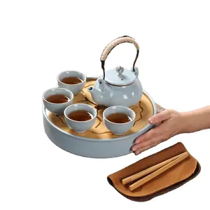 中国茶セラミックセット石茶カンフートレイ誘導付き