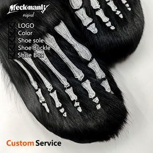 Zuecos de Plataforma de Felpa Bordados Personalizados de Moda 2024 para Hombre, Zuecos de Felpa Casuales para Hombre - Product Image 4