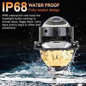 Lentille de projecteur LED 3 pouces 7000lm couleur or étanche E8 Bi LED pour phare de projecteur et feu antibrouillard 3 pouces pour Toyota BMW Audi - Product Image 4