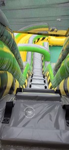 Custom OEM Inflatable Water <strong>Slide</strong> - Yellow Black Warning Branded <strong>Slide</strong> Demountable <strong>Swimming</strong> <strong>Pool</strong> - Product Image 6