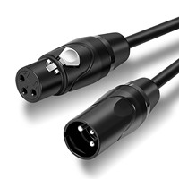 Câble de haut-parleur XLR Standard à 3 broches, Durable, Flexible, antibruit, 6 pieds, noir, XLR mâle à femelle, câble de Microphone équilibré