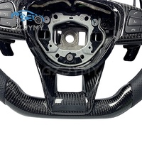 Volant de direction en fibre de carbone pour Mercedes-Benz W205 C205 W213 C238 X253 Classe C Classe E/GLC Cuir perforé Noir AMG