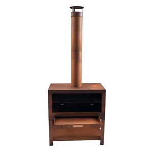 新しいデザイン簡単に組み立てられたパティオウッドファイヤーピット屋外コーテンスチールチミネアBbqグリル付き - Product Image 6