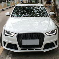Pièces automobiles - Kit carrosserie de pare-chocs avant style RS4 pour Audi A4 S4 B8.5 2013 2014 2015 2016 - Facelift A4 S4 - Grille en nid d'abeille