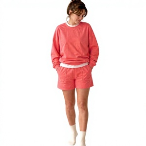 Sudadera Coral Oversize con Cuello Redondo y Bolsillo, de Felpa Francesa, Algodón, Estilo Casual, Unisex, para Verano - Product Image 1