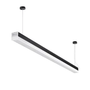 3CCT lampu garis LED dapat dipilih, lampu Kantor LED hitam putih 1200mm untuk dalam ruangan rumah kantor