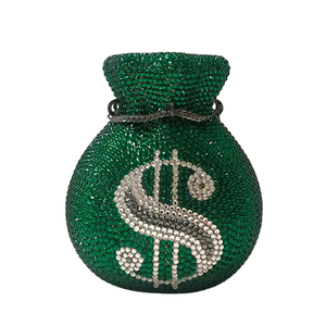 Women Luxury Dollar Pocket Rhinestones <b>Bag</b> Dazzling Money <b>Bag</b> Crystal Clutch Purse Night Out Party Handbag with Chain - Product Image 3