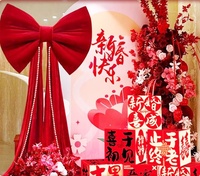 Grandes décorations florales en velours rouge H247, utilisées pour les mariages, la Saint-Valentin et les vitrines de fiançailles
