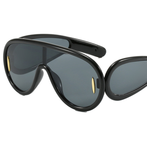Y2K <strong>Sunglasses</strong> Fashionable Retro Trendy Blue/Black/White PC Luxury One Piece Lens Oversized Shield <strong>Personalised</strong> Top <strong>Sunglasses</strong> - Product Image 2
