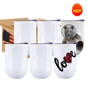 Verre à vin sans pied de 12 oz, vierge, en acier inoxydable à double paroi, isolé sous vide, finition brillante, droit, pour impression à chaud - Product Image 2