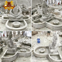 Décoration extérieure Fontaine à eau de Shiva en pierre de taille personnalisée Fontaine à eau de Shiva d'intérieur en marbre à vendre