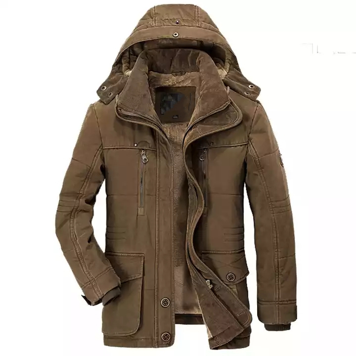 Manteau D'hiver Homme Long – Imperméable, Coupe-vent, Capuche Fourrée, Doublure Chaude, Pour Grand Froid