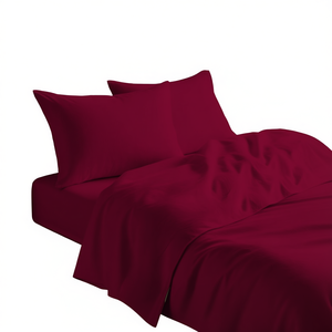 Juego de Sábanas de Algodón Bordeaux, Tamaño King Francés, Cobertura Total, Suaves y Cómodas para Dormir - Product Image 3