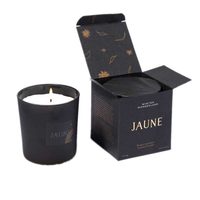 Vente en gros de boîte à bougie de luxe personnalisée de couleur noire logo personnalisé d'emballage de boîte à bougie