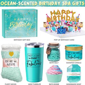 Set Regalo Spa Compleanno Donna Profumato Oceano All-in-One con Bicchiere e Biglietto Pop-Up <span class=keywords><strong>per</strong></span> Mamma, Amiche, Moglie - Vendita all'Ingrosso - Product Image 2