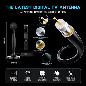 Tuyệt vời 2025 thông minh TV ăng ten với USB cung cấp điện trong nhà ngoài trời khuếch đại tín hiệu Booster DVB T2 thép kỹ thuật số - Product Image 6