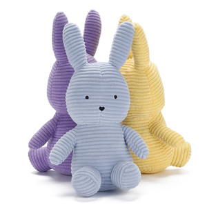 Đồ chơi nhồi bông thỏ dễ thương bằng vải nhung kẻ sọc, thú nhồi bông ngộ nghĩnh, búp bê đáng yêu, bạn đồng hành khi ngủ - Product Image 3