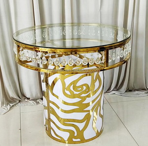 <span class=keywords><strong>Mesa</strong></span> de exhibición de pastel dorado de lujo, <span class=keywords><strong>Centro</strong></span> de Decoración de <span class=keywords><strong>mesa</strong></span> de boda para decoración de boda - Product Image 4