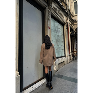 Chaqueta de Cachemira, Blazer de Manga Larga, Color Otoño S Visa, Tejido de Color - Product Image 1