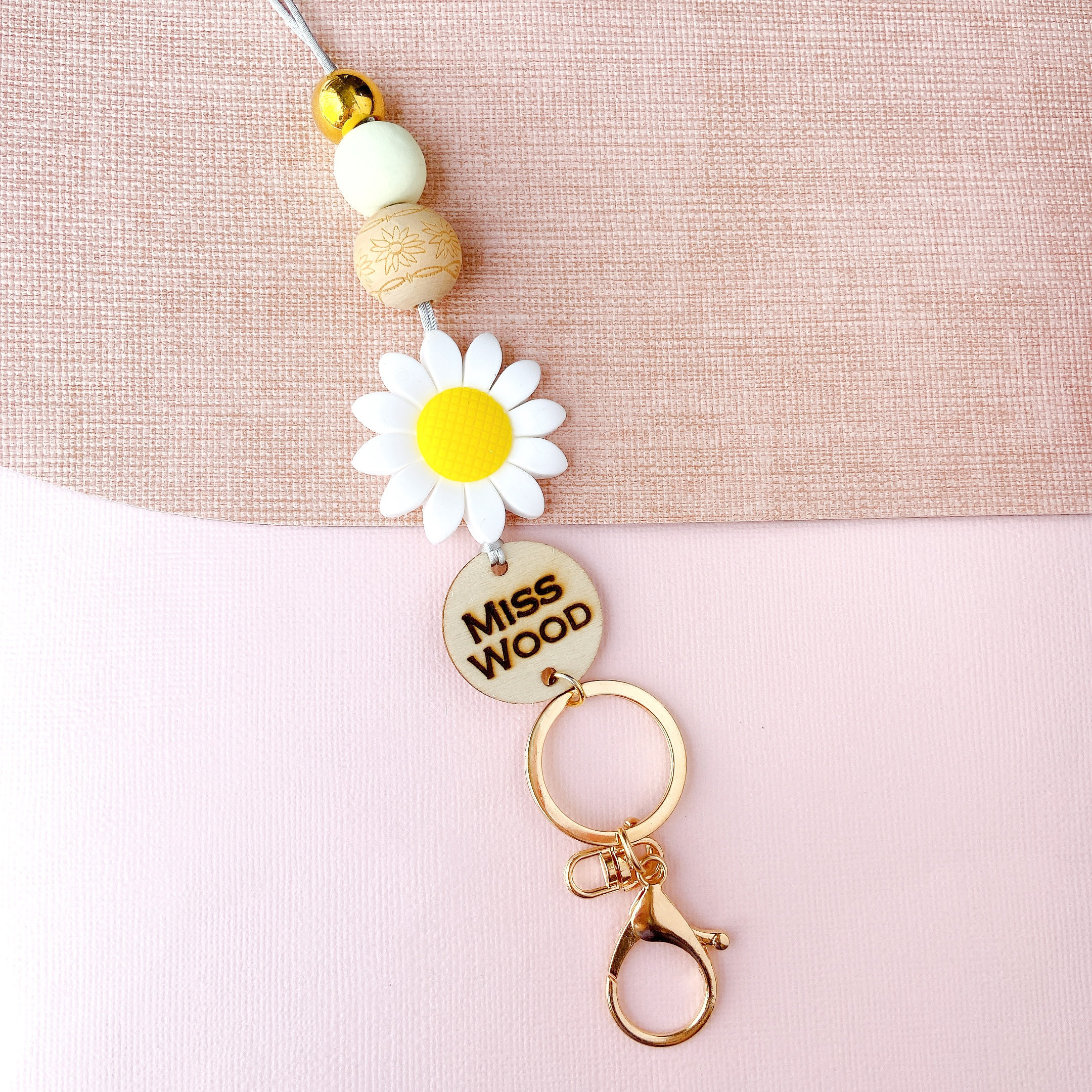 New Wood Beads Bracelet Wooden Keychain Leather Tassel Wristlet Keychains Image 5