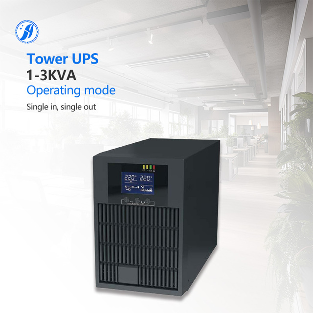 Huayu Tower HY-UT1103 3KVA Uninterruptible Power Supply Lead Acid Battery 4.3-Inch Color Touch Screen Single Phase Factory-Sold