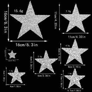 Parches de Cristal AB con Forma de Estrella de Alta Calidad, Accesorios DIY de Varios Tamaños, Apliques de Pedrería - Product Image 4