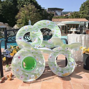 <b>Inflatable</b> Swimming Ring For Children Green Flower Pattern Pool <b>Float</b> Water Toy - Product Image 5