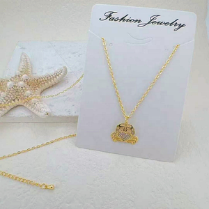 CH-LAN0920 Lovely Shell Necklace Cheap Mini Copper Shell Charms Necklace Fish/<strong>Crab</strong>/Whale Charms Necklace <strong>Jewelry</strong> Wholesale - Product Image 3