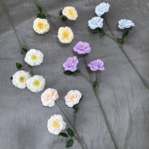 Flores Artificiales Yuegui, Arreglo Floral de Seda de 3 Cabezas, Decoración para Bodas, Hogar, Hotel, Accesorios para Paredes Florales - Product Image 2