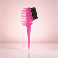 Brosse à teinture pour cheveux 2 en 1, peigne applicateur de teinture en plastique, manche long, poils doux, outil de coloration pour salon de coiffure, bricolage