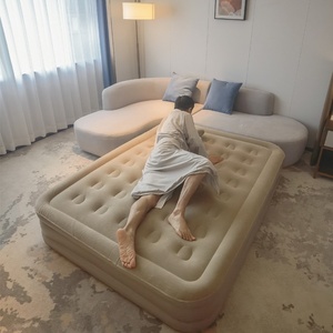 Lit d'air double en daim pour la maison, vente en gros d'usine, gonflage rapide en un clic, <span class=keywords><strong>coussin</strong></span> de <span class=keywords><strong>camping</strong></span> automatique surélevé et agrandi - Product Image 1