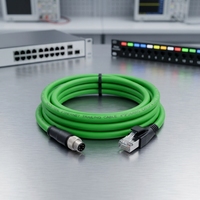 Connecteur mâle 8 broches M8 à code A, avec noyau en caoutchouc isolant ignifuge, personnalisable en gros, et écrou antidérapant à roulement