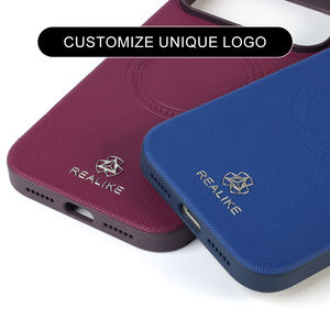 Étui de téléphone en cuir PU motif Saffiano, design magnétique sans fil élégant et fin, pour iPhone 17 Pro Max et <span class=keywords><strong>Samsung</strong></span> S25 - Product Image 4