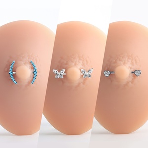 14K oro sólido Piercing OEM/ODM personalizado pezón anillo cuerpo Piercing joyería - Product Image 6