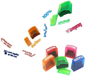 Conjunto de sellos para profesores, juego de Estampillas de auto-entintable, con bandeja de almacenamiento - Product Image 3