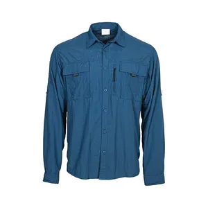 Manufactory Wholesale Good Quality Columbia Casual Anti Uv Fishing Shirts Long Sleeve Button