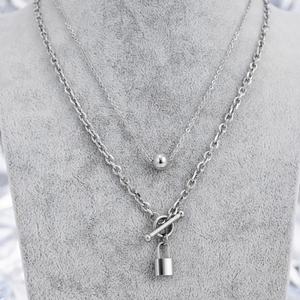 Collares de Hip Hop Más Vendidos para Mujer, Colgantes de Bola con Cierre, Joyería de Moda de Acero Inoxidable con Capas de 18K para Dama - Product Image 2