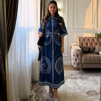 Robe chemise imprimée boutonnée pour femme, nouvelle collection, manches mi-longues, ceinture, robe maxi décontractée, robe de plage pour les vacances