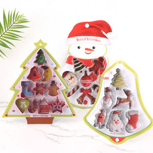 Cortador de galletas de acero inoxidable OEM, con bonito Paquete de Navidad, diferentes formas de pastelería, para hornear galletas - Product Image 1