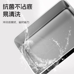 Bac à litière pour chat de style ouvert en acier inoxydable, extra large, profond et rectangulaire, pour chats - Product Image 2