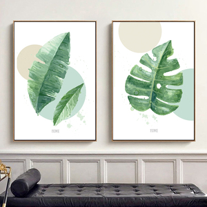Affiche sur toile de plantes tropicales vertes modernes, tableau d'art mural, décor de salon, peinture à l'huile sur toile, affiches et imprimés, photo d'art - Product Image 2