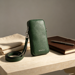 <b>Green</b> Leather Zipper <b>Wallet</b> Multi Card Holder Wristlet Purse With Removable Strap - Product Image 6